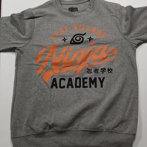 Naruto Shippuden Sweatshirt Kid's Size Small Grey Round Neck Pullover Sweatshirt